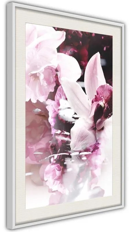 Poster  Flowers on the Water  Cornice Quadri Cornice nera con pass-partout, Larghezza x Altezza Home decor 30x45