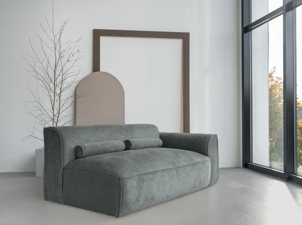 Divano componibile verde (con penisola a destra) Flex Felix – Miuform