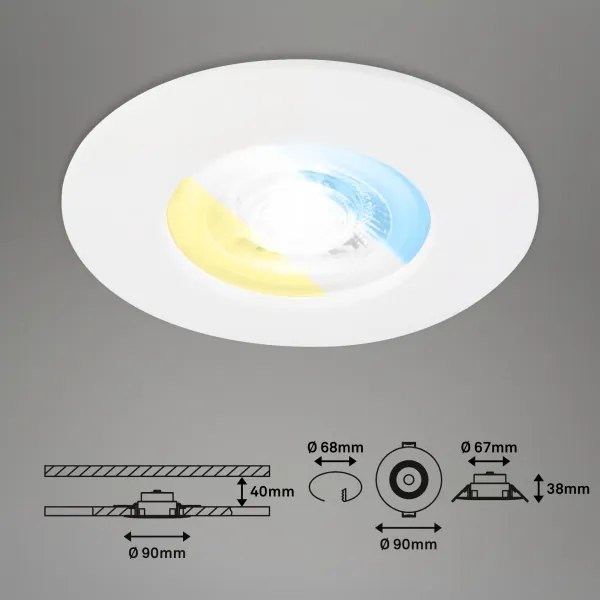 Briloner 7605036 - Set 3x LED plafoniera per bagno 3xLED/4,9W/230V IP44 bianca