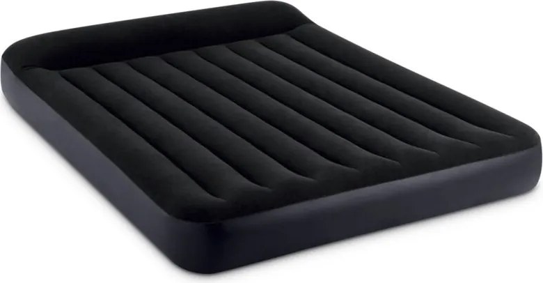 64150ND - Materasso Gonfiabile Dura-Beam Pillow Rest Matrimoniale con Pompa Elettrica Incorporata, pvc, Nero, 152x203x25 cm - Intex