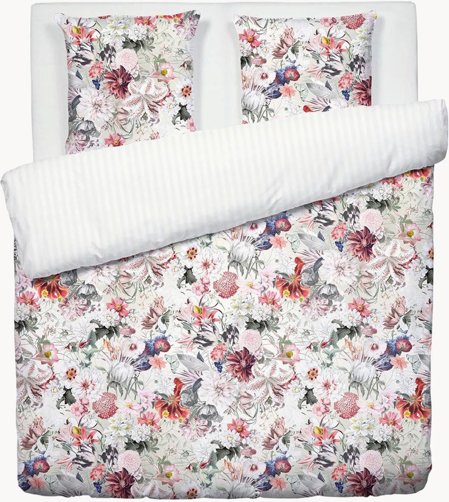 Set lenzuola in raso di cotone Fleurs Éclatantes, varie misure