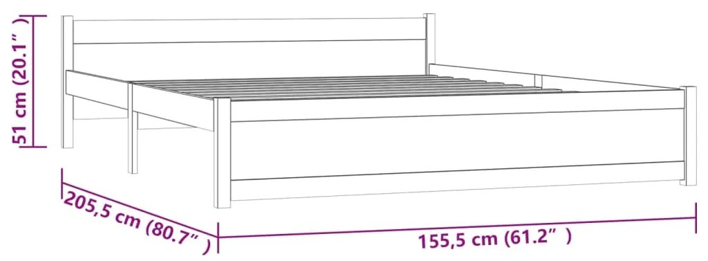 Giroletto Miele in Legno Massello 150x200 cm King Size