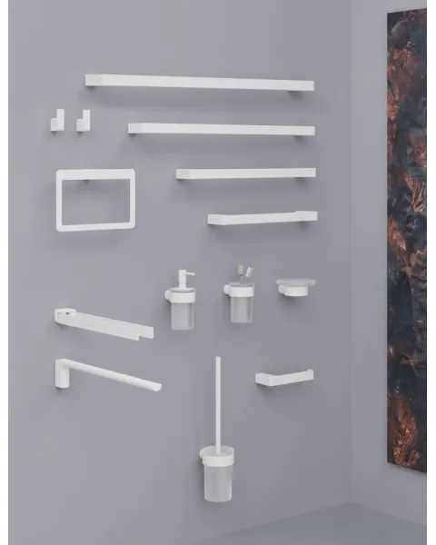 Gedy - Portasapone da parete PIRENEI, vetro opalino/bianco opaco