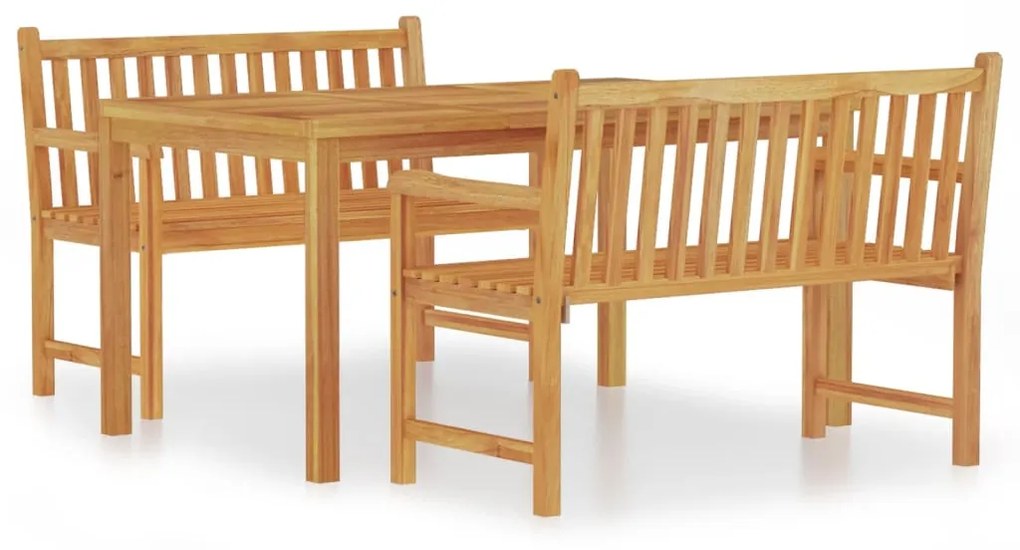 Set da pranzo per giardino 3 pz in legno massello di teak