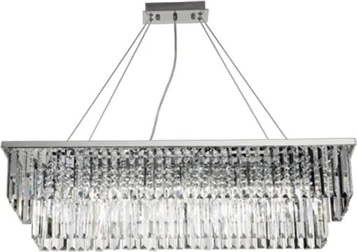 Lampadario sospensione DAIQUIRI a 8 Luci in metallo 100 cm con decorazioni in cristallo