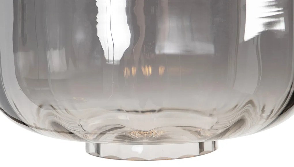 Lampada da terra smart nera con vetro fumé con WiFi ST64 - Qara Down