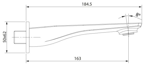 Cersanit S951-706 -Beccuccio per installazione a scomparsa LARGA cromo lucido