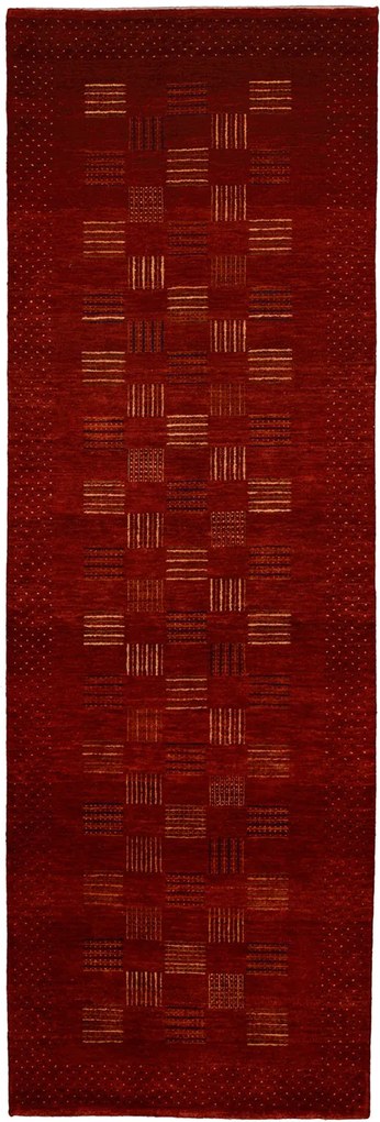 Loribaft Tappeto 240 x 80 Rosso (Indian) Annodato A Mano