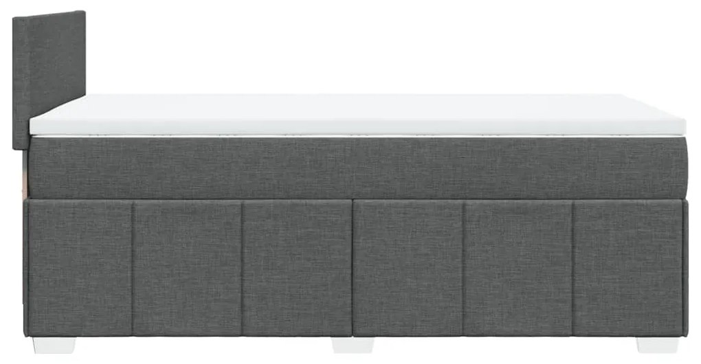 Giroletto a molle con materasso grigio scuro 80x200 cm tessuto