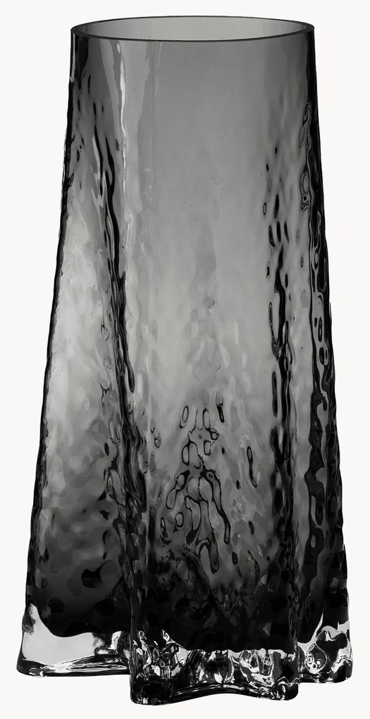 Vaso in vetro soffiato con superficie strutturata Gry, alt. 30 cm