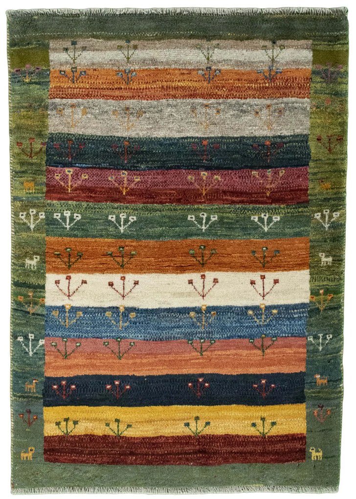Gabbeh Tappeto 110x150 (Iran) Annodato A Mano