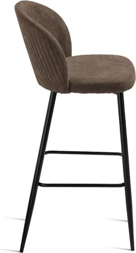 Sgabello in tesssuto Marrone con struttura in metallo MEGGIE 2 pezzi