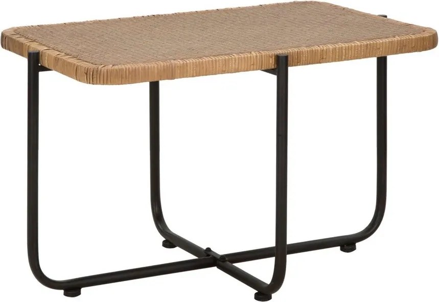 Tavolino da salotto nero/di colore naturale in rattan 55x75 cm Cebu – Mauro Ferretti