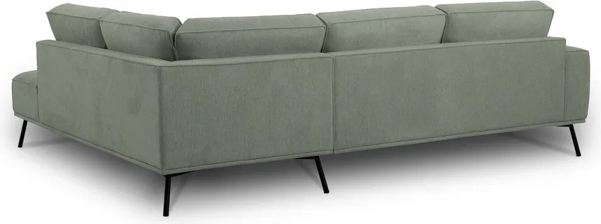 Divano angolare verde (con penisola a destra/a L) con rivestimento in ciniglia Amsterdam – Scandic