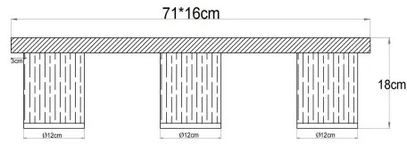 Globo 15915-3 - Plafoniera UNDERWOOD 3xE27/40W/230V 16x71 cm