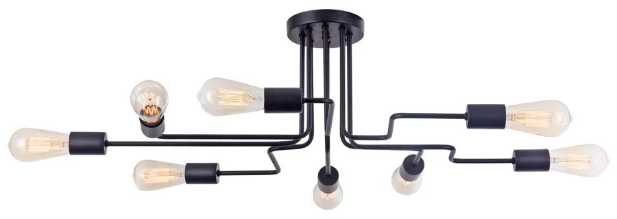 Plafoniera Moderna Gilbert Metallo Nero 8 Luci