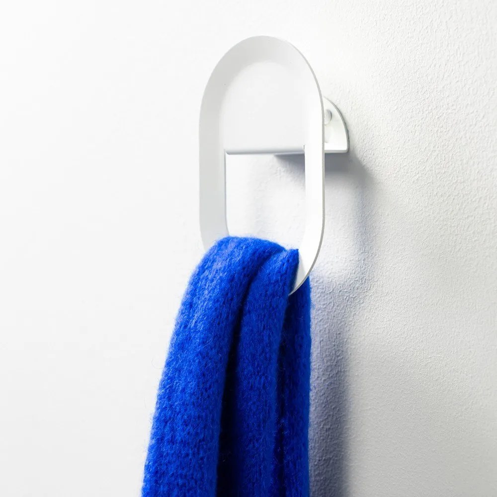 Gancio da parete bianco in acciaio Coucou – Spinder Design