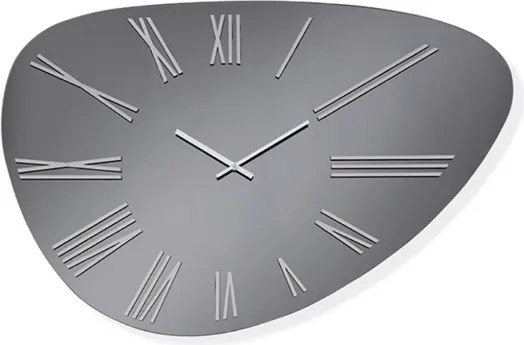 Orologio da parete DREW in cristallo Fumč e numeri Argento 58x78 cm