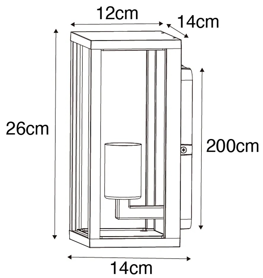 Lampada da parete intelligente marrone ruggine 26 cm IP44 incl. Wifi ST64 - Charlois