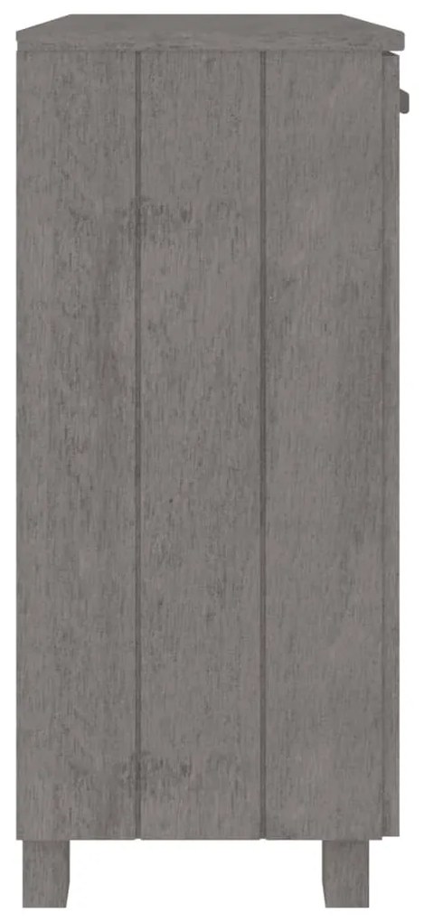 Credenza HAMAR Grigio Chiaro 85x35x80 cm Legno Massello di Pino