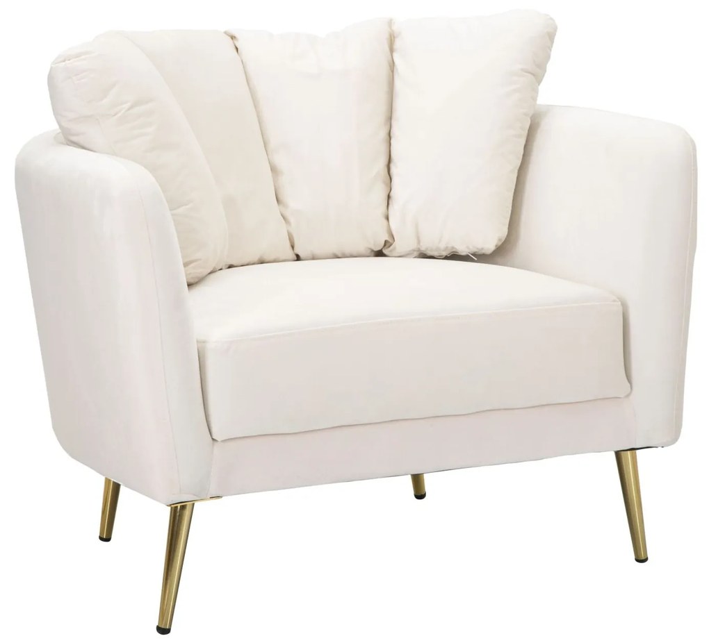 Poltrona Kiev in Tessuto Crema - Dimensioni 88x77x74 cm