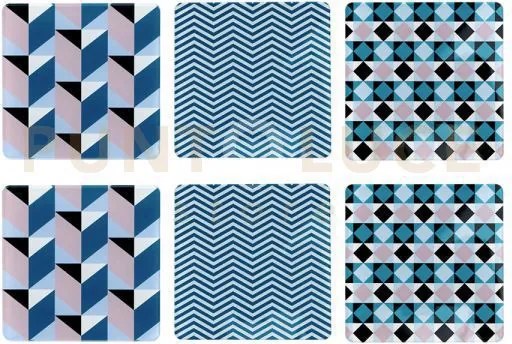 Set 6 pezzi sottobicchiere quadrato disegno modern
