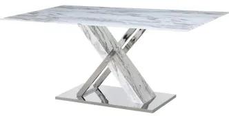 Tavolo da Pranzo DKD Home Decor Cristallo Argentato Grigio Acciaio Bianco 180 x 90 x 78 cm