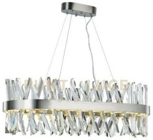 Lampada a sospensione ovale akasha, nichel satinato, led 90w 8100lm...