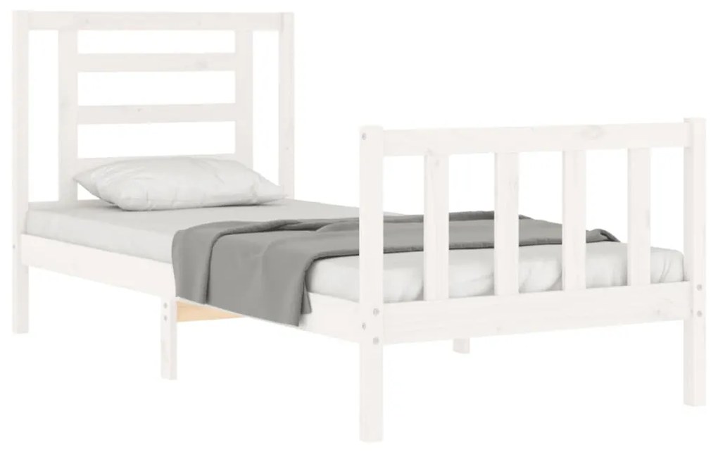 Giroletto con testiera bianco small single legno massello