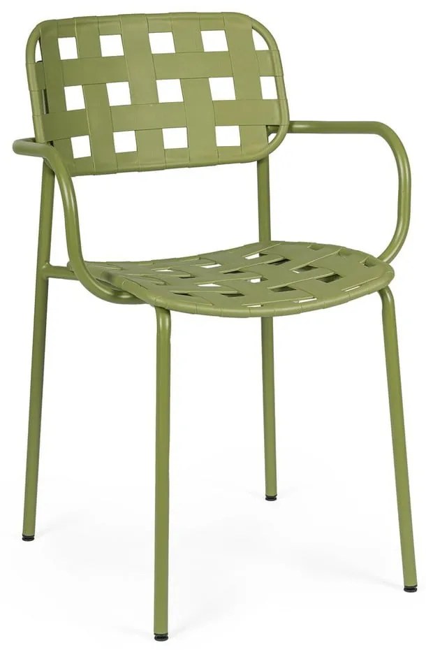 Sedie da esterno in set verdi in metallo 4 pz Clover – Bizzotto