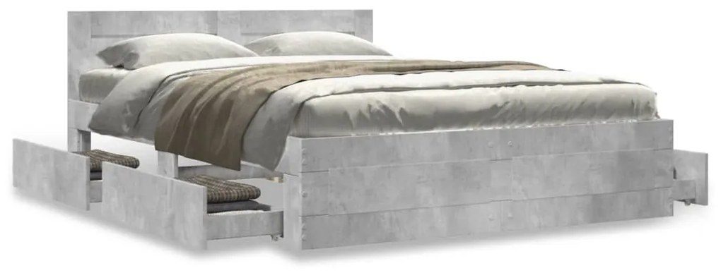 Giroletto Testiera Grigio Cemento 140x200 Cm Legno Multistrato /