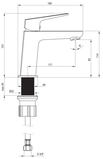 Deante BQL_N20M - Miscelatore per lavabo BLUR nero