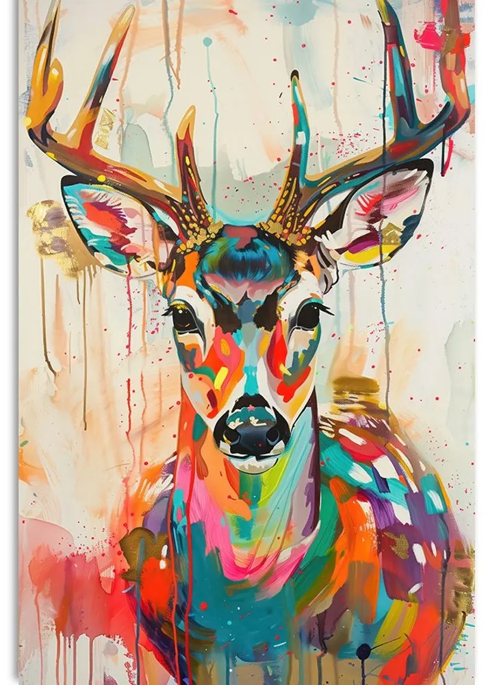 Quadro su tela – Capriolo con imitazione di pittura