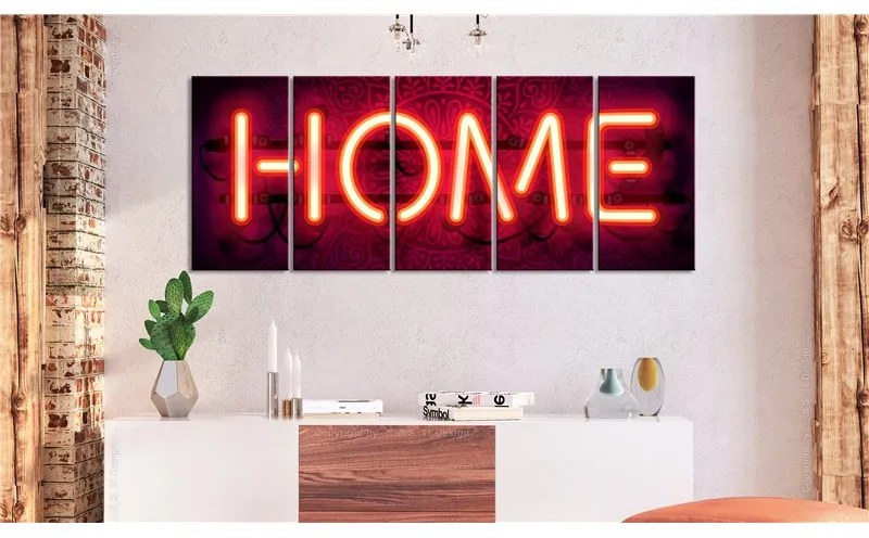 Quadro Home Neon  Colore Nero, Dimensioni e Misure 225x90