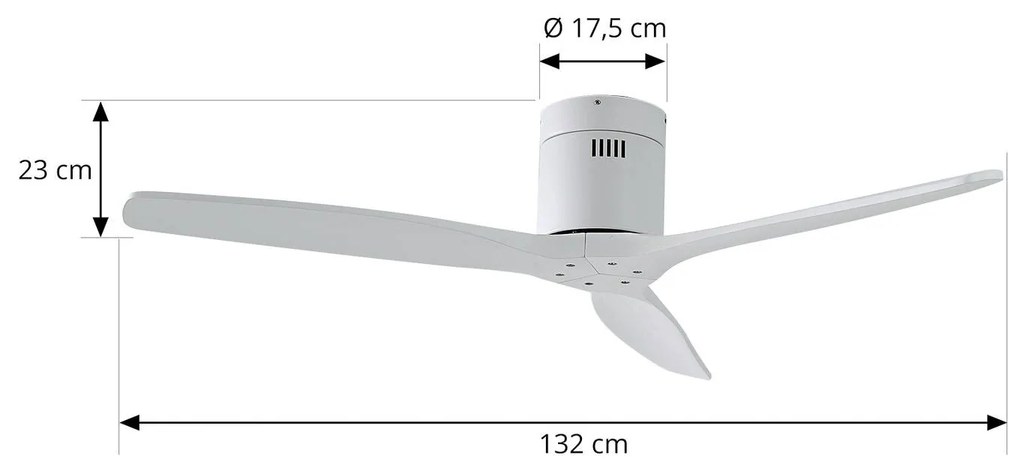 Lucande ventilatore da soffitto Vindur, bianco, DC, silenzioso, Ø 132 cm Vindur, Bianco / Opale, Camera da letto, Metallo, Moderno