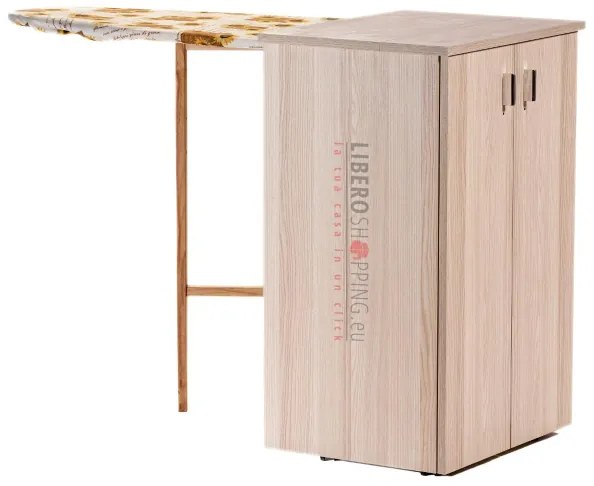 Mobile da stiro asse scomparsa legno Rovere Sbiancato - JOLLY 2 ante