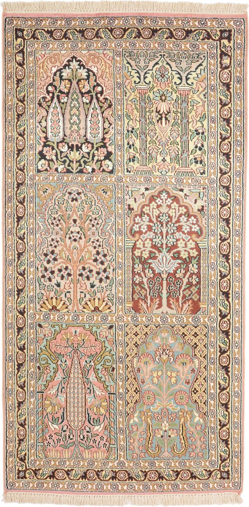 Cashmere Silk Tappeto orientale 80 x 160 (Indian) Annodato A Mano
