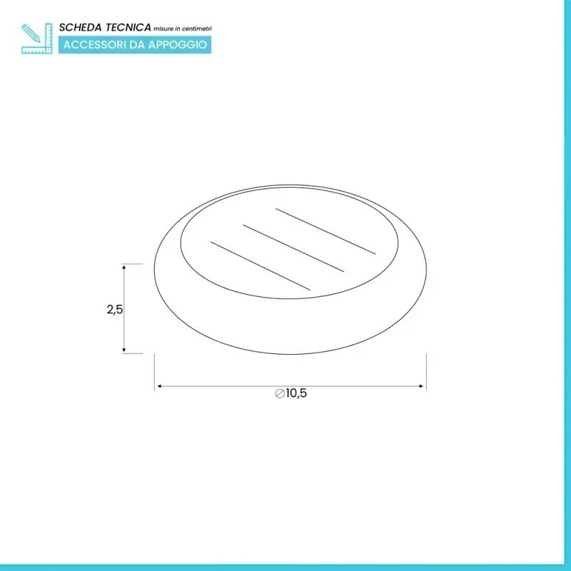Portasapone Tondo Ceramica Bianco Da Appoggio Arredo Bagno