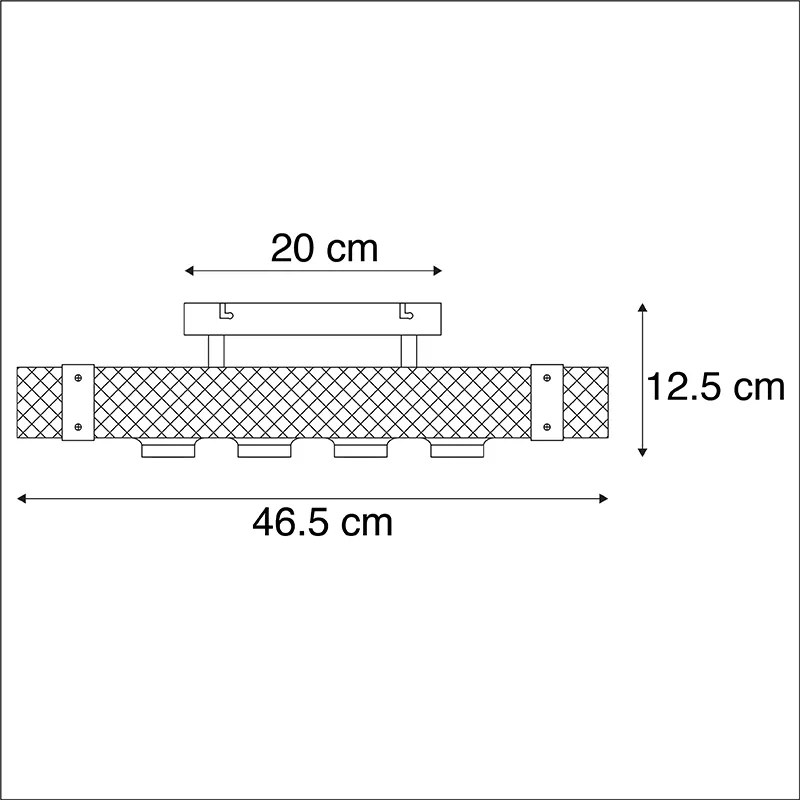 Lampada da soffitto industriale intelligente in legno e acciaio con 4 WiFi A60 - Reena