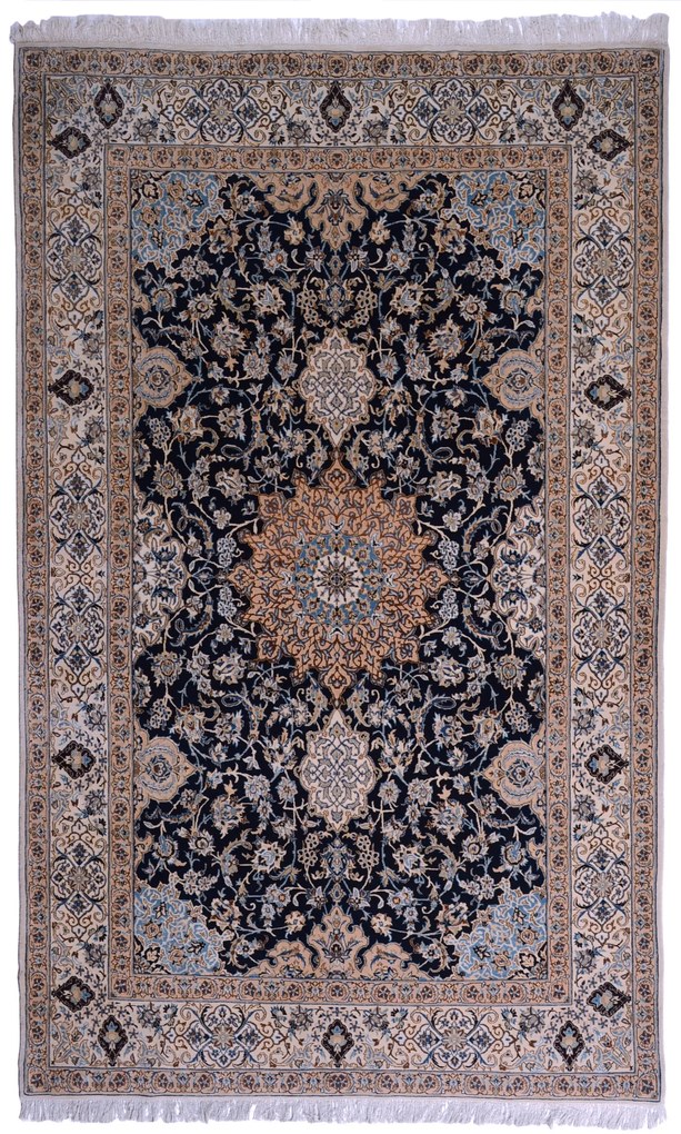 Nain Tappeto persiano 170x270 Blu (Iran) Annodato A Mano
