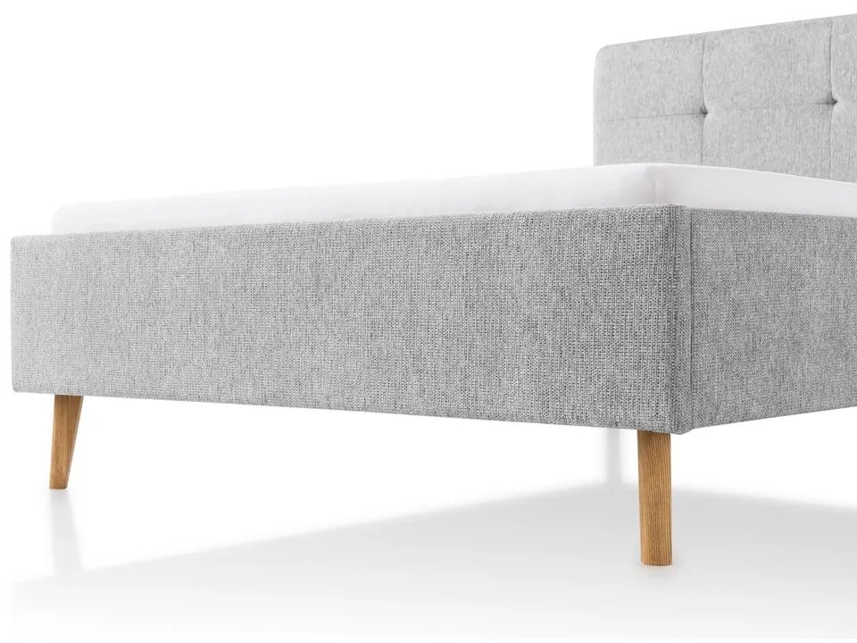 Letto matrimoniale imbottito grigio chiaro rete non inclusa 140x200 cm Smart – Meise Möbel