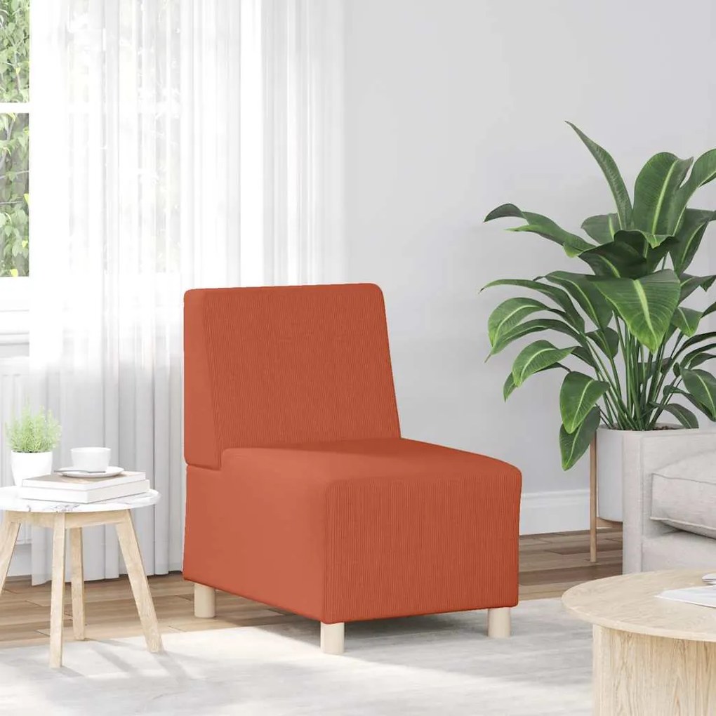 Divano Sedia Rosso Arancione 55 Cm Tessuto Di Velluto A Coste /
