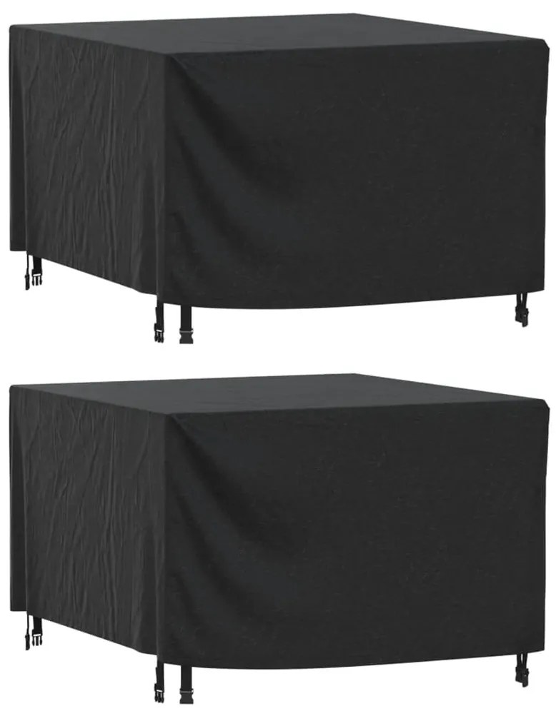 Copri Mobili Giardino 2pz Nera 113x113x73 Cm Impermeabile 420d /
