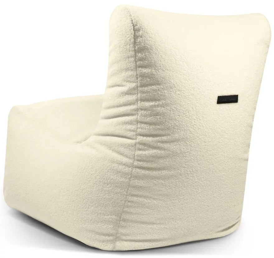 Puof a sacco color crema con rivestimento in bouclé Seat Lounge – SLOWDOWN