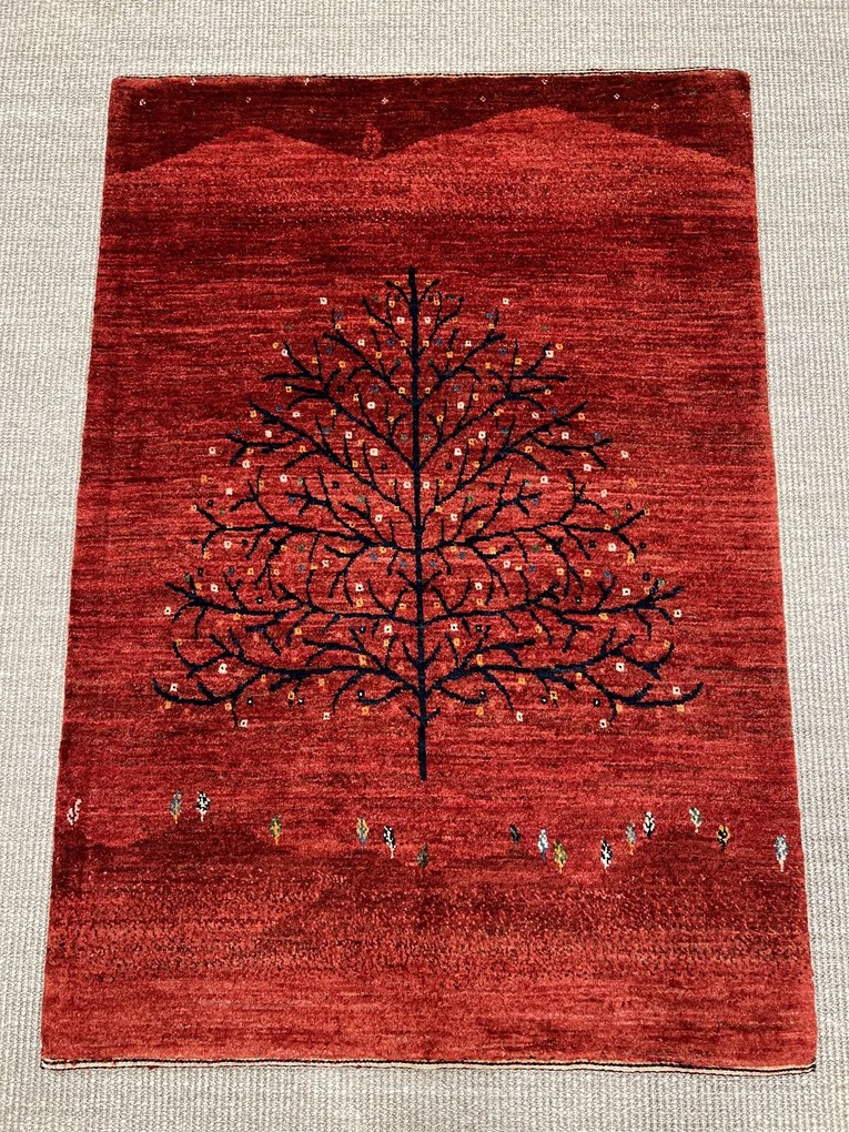 Loribaft Tappeto 80 x 120 Rosso (Iran) Annodato A Mano