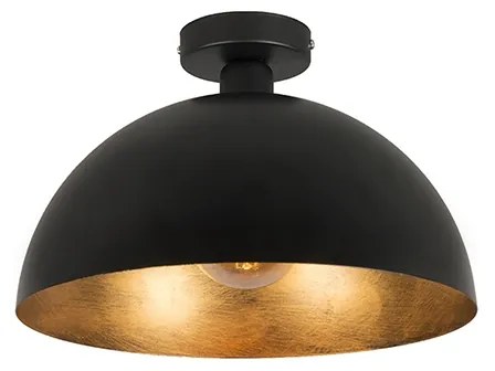 Plafoniera industriale nera con oro 35 cm - MAGNA