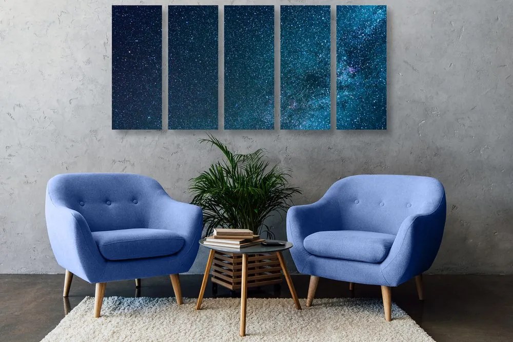 Quadri 5 pezzi – Splendida Via Lattea tra le stelle