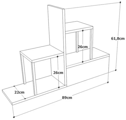 Mensola Libreria A Parete Industrial In Ferro E Legno 89x22x62H Voyage