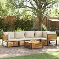 Set Divano da Giardino 6 pz con Cuscini in Massello di Acacia 3214914