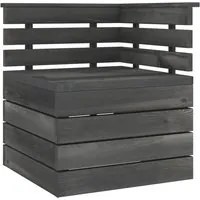 Divano Angolare da Giardino Pallet Legno di Pino Grigio Scuro cod mxl 78696